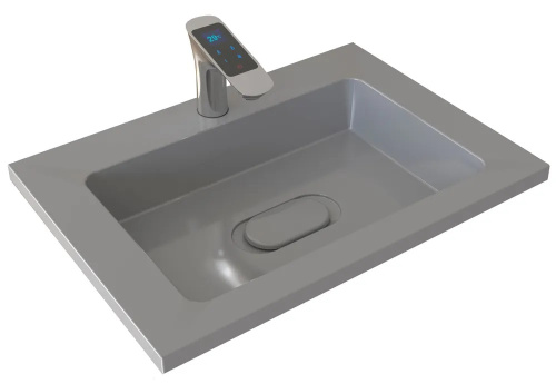 Раковина из литьевого мрамора Uperwood Modul 29110201339 62х45 полувстраиваемая цвет серый - фото 2