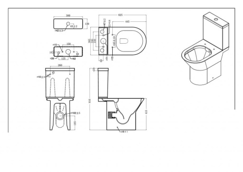 Чаша унитаза напольная Bravat Cena CX21206UW-P-RUS цвет белый с сиденьем микролифт без бачка безободковая душевой смыв - фото 2