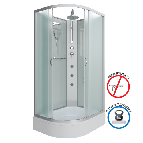 Душевая кабина Niagara Classic 339844RBKTG 90х80 асимметричная без крыши ориентация правая - фото 2