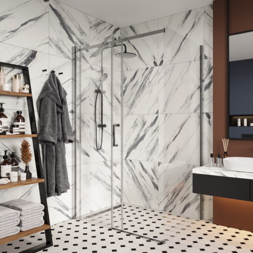 Душевой уголок Cerutti SPA CEZA'S120 120х90 стекло прозрачное профиль хром глянцевый без поддона - фото 5