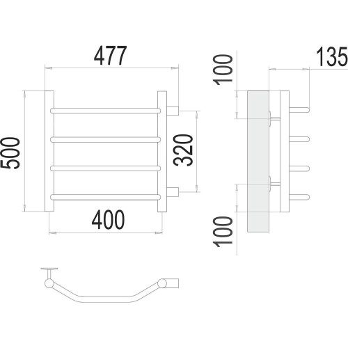 Полотенцесушитель Terminus 4670078530042 48х50 водяной хром - фото 3