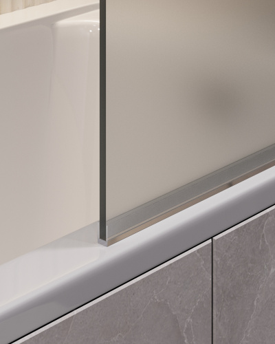 Шторка для ванны Timo T30 70х140 стекло матовое профиль хром матовый ориентация универсальная - фото 3