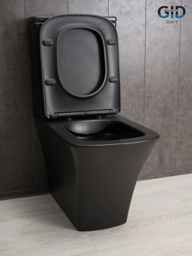Унитаз напольный с бачком Gid Cuadrado Tn2184Bm (62252Y) черный матовый с сиденьем микролифт безободковый - фото 3