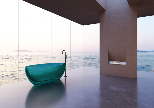 Ванна полиэфирная смола Abber Kristall AT9703Aquamarin 170х78 отдельностоящая овальная - фото 3