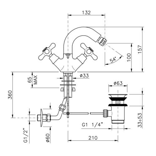 Смеситель Nicolazzi General items G00 2537BZ на биде бронза - фото 2