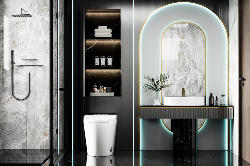 Унитаз приставной Abber Bequem AC1116S белый с сиденьем микролифт импульсный смыв - фото 4