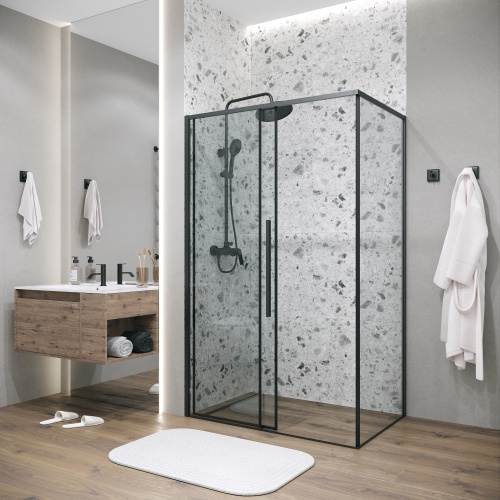 Душевой уголок Grossman Galaxy 120.K33.01.1490.21.00 140х90 стекло прозрачное профиль черный матовый без поддона - фото 5