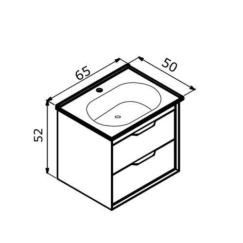 Тумба с раковиной Orka Clay 5004381 65х50х52 цвет коричневый - фото 3