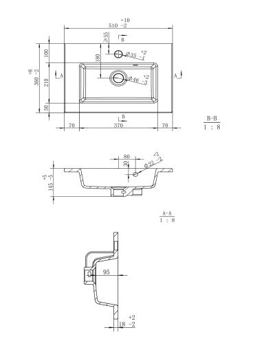 Раковина керамическая Uperwood Aurora RAurora50wg 51х36 полувстраиваемая цвет белый - фото 2