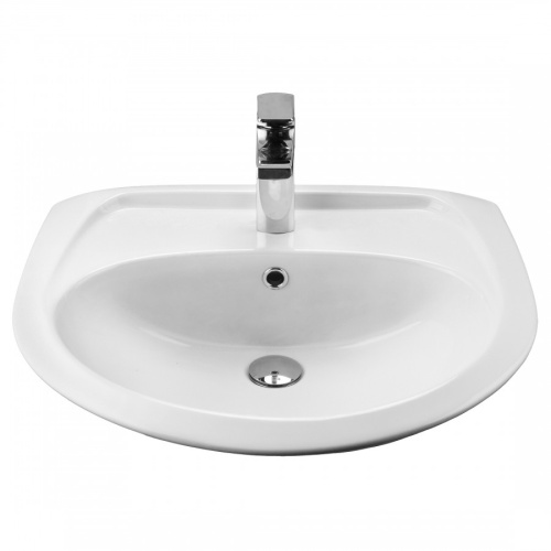 Раковина из сантехнического фарфора Santek Бриз 1WH110466 49х60 подвесная цвет белый 1 отверстие под смеситель - фото 2