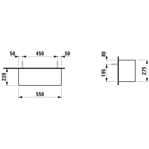 Полка Laufen Palomba 4.0710.1.180.220.1 55х22х28 подвесная цвет белый матовый - фото 2