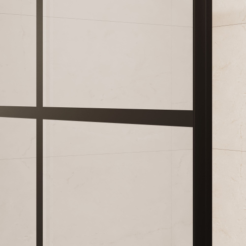 Душевая перегородка RGW Walk In 32101110-84 100х200 стекло с рисунком профиль черный - фото 4