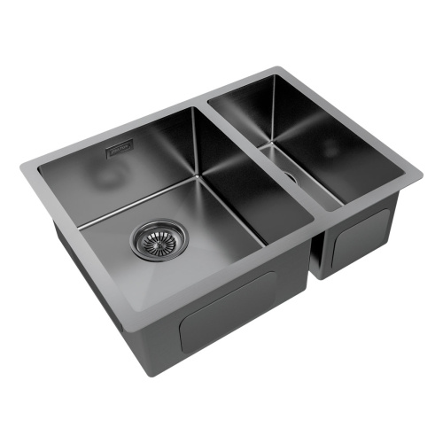 Кухонная мойка Paulmark GERBERG 59/2S UNI PM225944-GML 34х39 цвет вороненая сталь - фото 2