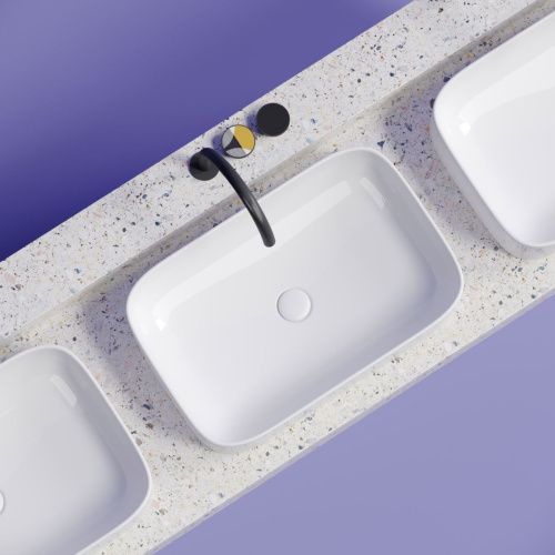 Раковина из сантехнического фарфора Ceramica Nova ELEMENT CN6053 60х40 накладная цвет белый без отверстий под смеситель - фото 3