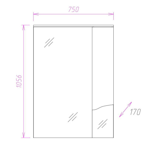 Зеркало-шкаф Onika Моника 207507 75х17х106 подвесной цвет белый - фото 3