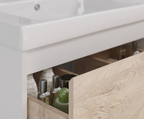 Тумба под раковину LeMark Combi LM03C125T-dub 120х45х68 напольная/подвесная цвет дуб канти/белый - фото 4