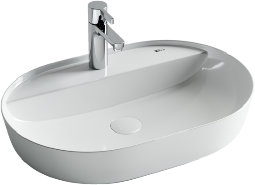 Раковина из сантехнического фарфора Ceramica Nova MODO CN2004 61х45 накладная цвет белый 1 отверстие под смеситель - фото 2