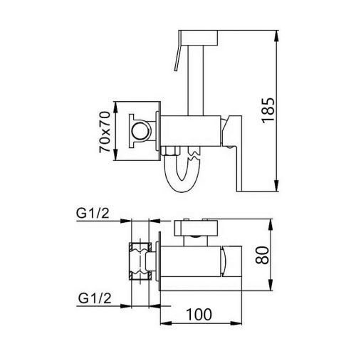 Гигиенический душ со смесителем Filarete Fing FL101BG графит - фото 3