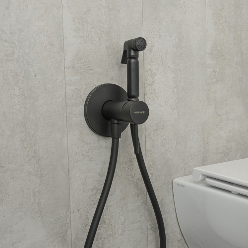 Гигиенический душ со смесителем Mariani B14185NXW черный матовый - фото 4