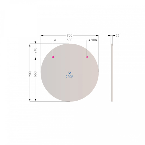 Зеркало в ванную Alavann Rondo ALV0115003 90х90 цвет белый - фото 3