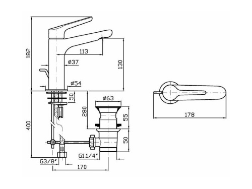 Смеситель ZUCCHETTI ZMM710 на раковину хром - фото 3