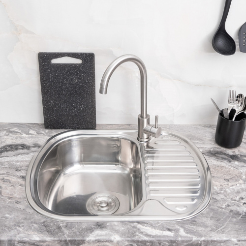 Кухонная мойка Melana 215 ti (*10) 60х49 цвет хром - фото 3
