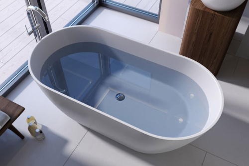 Ванна из искусственного камня Holbi VENUS NEW 1.01.002.11.1 158х79 отдельностоящая овальная - фото 2