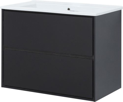 Тумба под раковину Aquanet Милан 00269303 80х45х64 подвесная цвет черный - фото 2