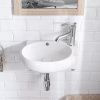 Раковина из сантехнического фаянса CeramaLux 9100L 40х30 подвесная цвет белый 1 отверстие под смеситель