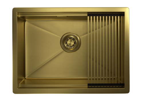 Кухонная мойка Granula Kitchen Space 6045U, ЗОЛОТО САТИН 60х45 цвет золото сатин поверхность матовая - фото 2