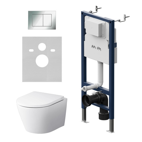 Комплект унитаз с инсталляцией с клавишей смыва Am.Pm Sense IS90251.741701