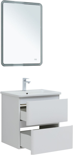 Тумба под раковину Aquanet Эмбер 00330465 57х45х60 напольная/подвесная цвет белый - фото 4