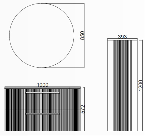 Шкаф-пенал Creavit Rayas RY2120.00.PU 39х28х120 подвесной - фото 2