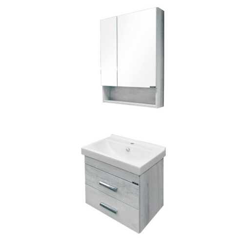 Тумба с раковиной Comforty Никосия 00004138879CF 60х40х53 подвесная цвет дуб белый - фото 5