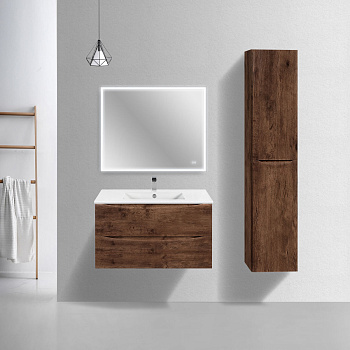 Тумба под раковину Vincea Mia Slim VMC-2MC900S1RW 90х39х50 подвесная цвет коричневый