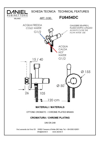 Гигиенический душ Daniel Fusion FU6454DC-GO графит - фото 2