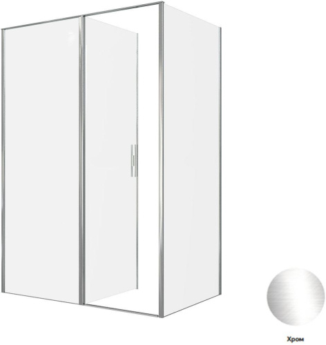 Душевой уголок Allen Brau Priority 3.31034.00 + 3.31043.00 140х90 стекло прозрачное профиль хром глянцевый без поддона - фото 3