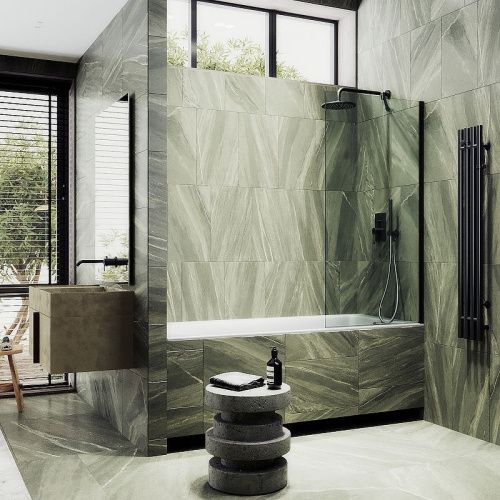 Душевая шторка на ванну Maybah Glass MGV-63-6ш 70х140 стекло прозрачное профиль черный ориентация универсальная - фото 3