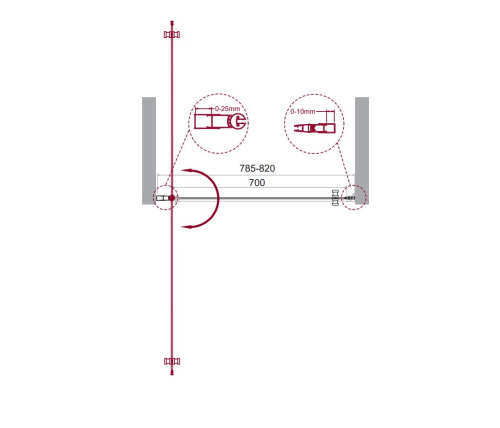 Душевая дверь BelBagno ETNA ETNA-B-1-80-C-Cr-90 80х195 стекло прозрачное профиль хром глянцевый - фото 2
