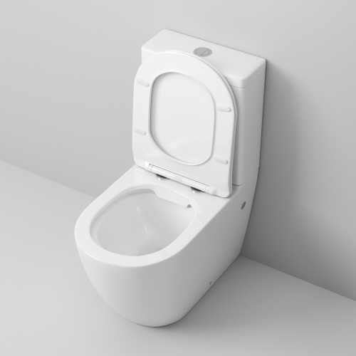 Унитаз напольный с бачком Grossman Санфаянс GR-4446S белый глянцевый с сиденьем безободковый каскадный смыв - фото 4