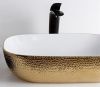 Раковина из сантехнического фаянса CeramaLux D1333H025 50х30 накладная цвет белый без отверстий под смеситель