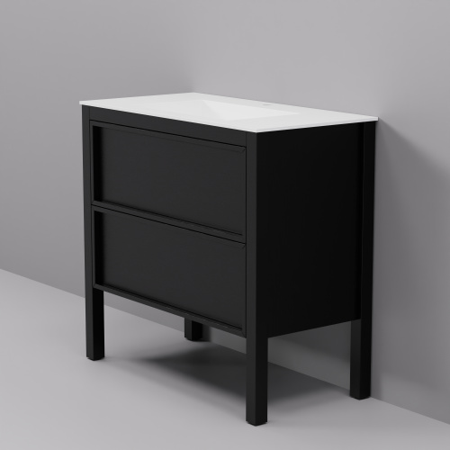 Тумба с раковиной Art Decco Elisa (Элиса) AES09F78S100 90x45x85 напольная цвет черный дуб - фото 3