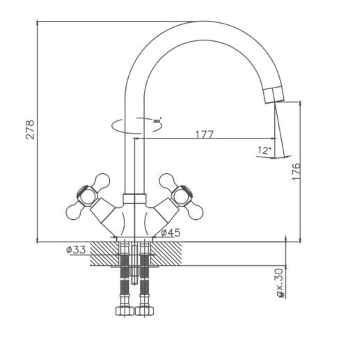 Смеситель для кухни Cron CN4019-5 на мойку сатин - фото 3