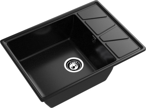 Кухонная мойка Granfest Vertex V-680L черный 68х50 цвет черный поверхность матовая - фото 2