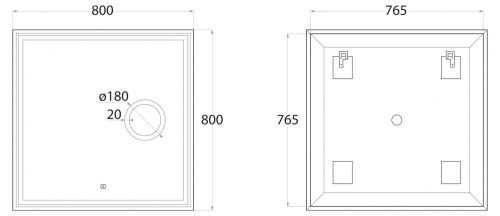Зеркало в ванную Art&Max MONZA AM-Mon-800-800-DS-F 80х80 - фото 4