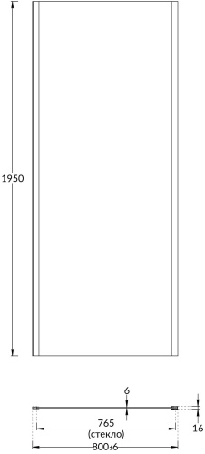 Душевая боковая панель Kerama Marazzi VETRO VE.80.FP.BLK.M 80x195 стекло прозрачное профиль черный матовый - фото 2