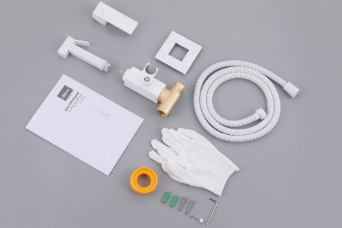 Гигиенический душ со смесителем ABBER Daheim AF8226W белый матовый - фото 4