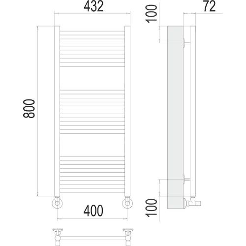 Полотенцесушитель Terminus 4670078529305 43х80 водяной хром - фото 3
