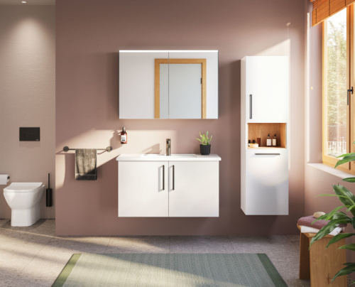 Зеркало-шкаф Vitra Core 66912 102х16х70 подвесной цвет антрацит глянцевый - фото 2