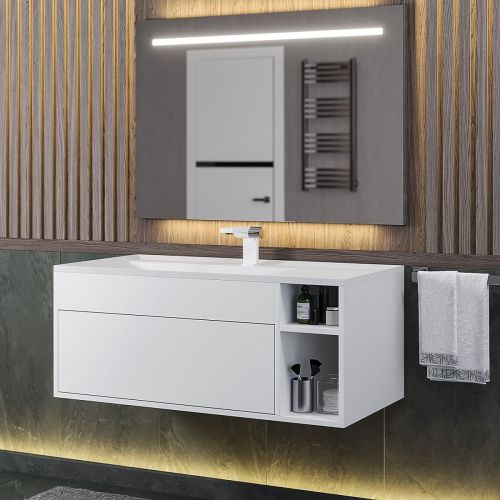 Тумба с раковиной Uperwood Lotus Premium 39340207463 100х50 цвет белый - фото 4
